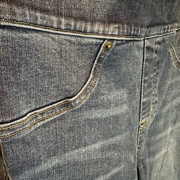 Spanx Womens Medium Pull On Distressed Raw Hem Mid Rise Skinny Jeans - Picture 3 of 6